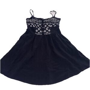 Express Women Size XS Black Embroidered Geometric Sleeveless A-Line petite Dress